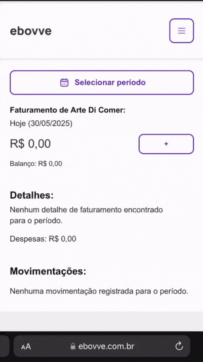 Dashboard de gestão financeira simplificada