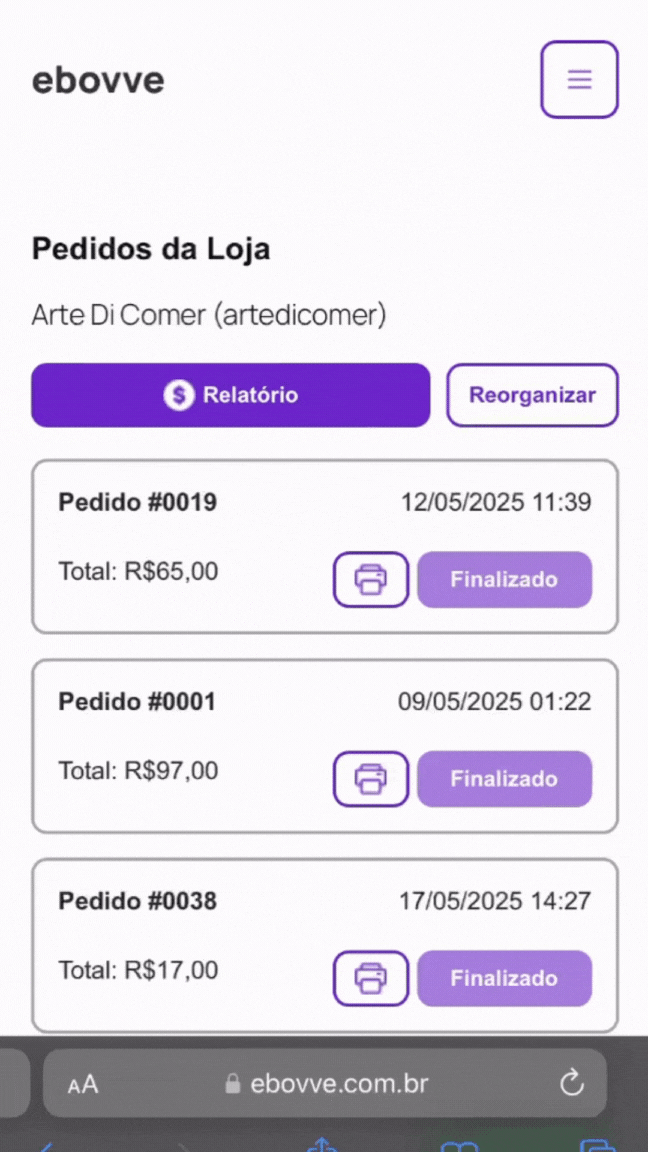 Sistema de registro de vendas rápido